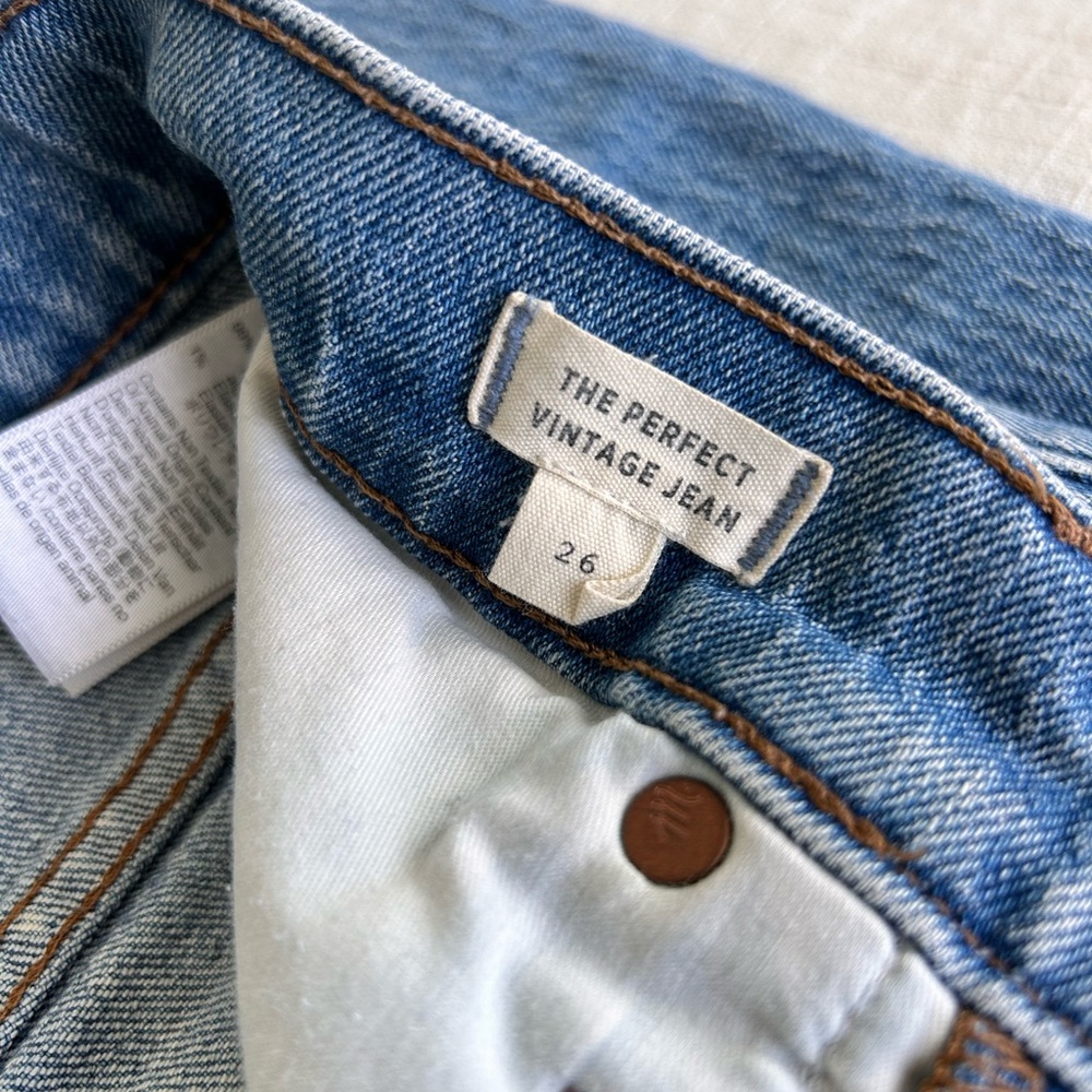 Madewell Blue Straight Leg Jeans Classic Style - Picture 5 of 6